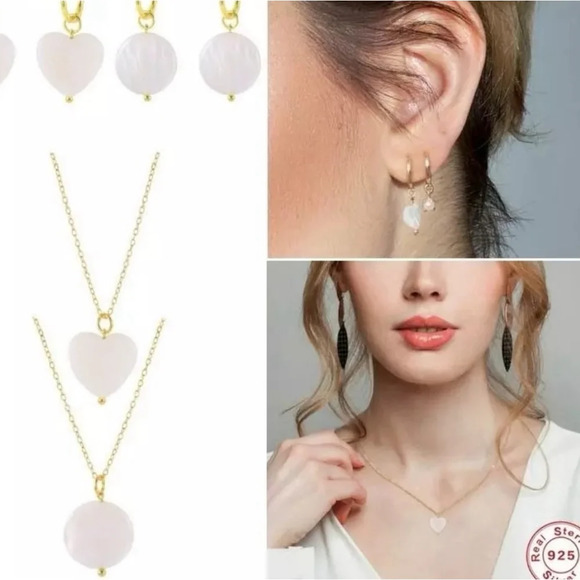 NEW Sparkly Gold Unisex-Women’s Pearl Heart, Yellow Gold Filled Necklace, 16-18” - Picture 10 of 14